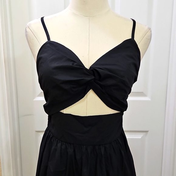 Charlotte Russe Black Front Cutout Ruffle Hem Maxi Cami Dress Size Small NWT - Picture 4 of 12